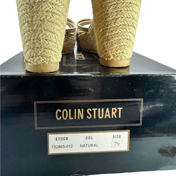 Colin Stuart Natural Espadrille Wedge Heel Sandals Strappy Size 7.5 Beige - Picture 9 of 9
